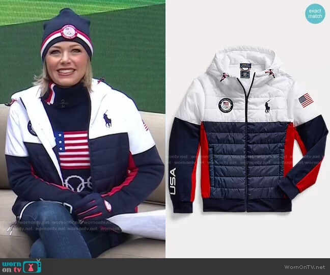 Polo Ralph Lauren Team USA Hybrid Jacket worn by Dylan Dreyer on Today