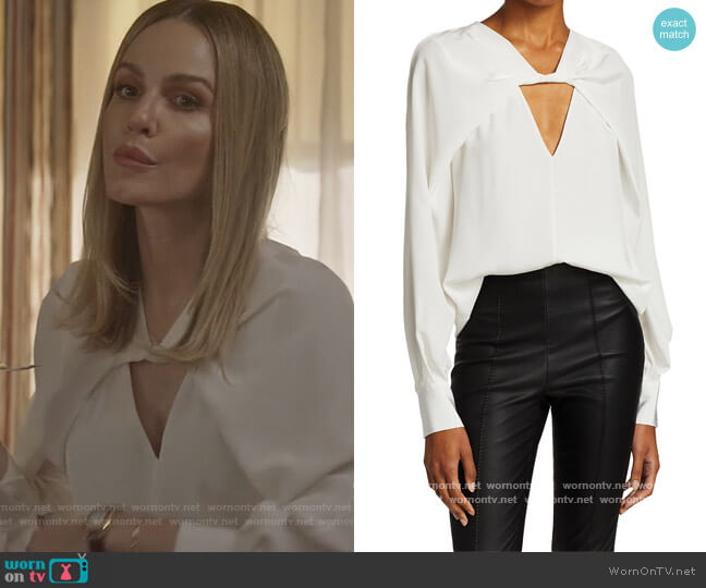 Jason Wu Twist-Front Cutout Silk Blouse worn by Laura Baker (Monet Mazur) on All American