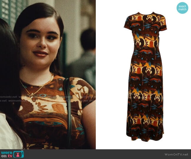 Jean Paul Gaultier Vintage Egyptian Print Dress worn by Kat Hernandez (Barbie Ferreira) on Euphoria