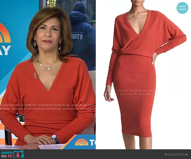 Reiss Jenna Ruched Sleeve Knit Bodycon Dress worn by Hoda Kotb on Today