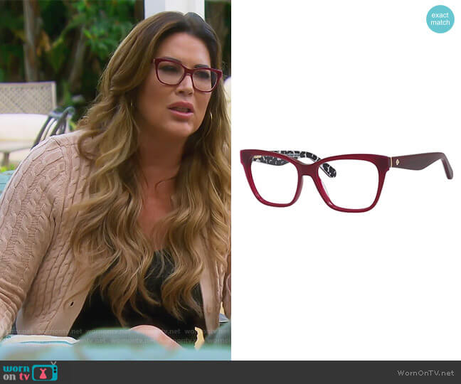 Kate Spade Joyann Burgundy Sunglasses worn by Emily Simpson on The Real Housewives of Orange County