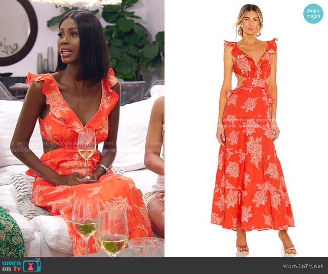 Karina Grimaldi Marigot Print Maxi Dress worn by Kiki Barth (Kiki Barth) on The Real Housewives of Miami