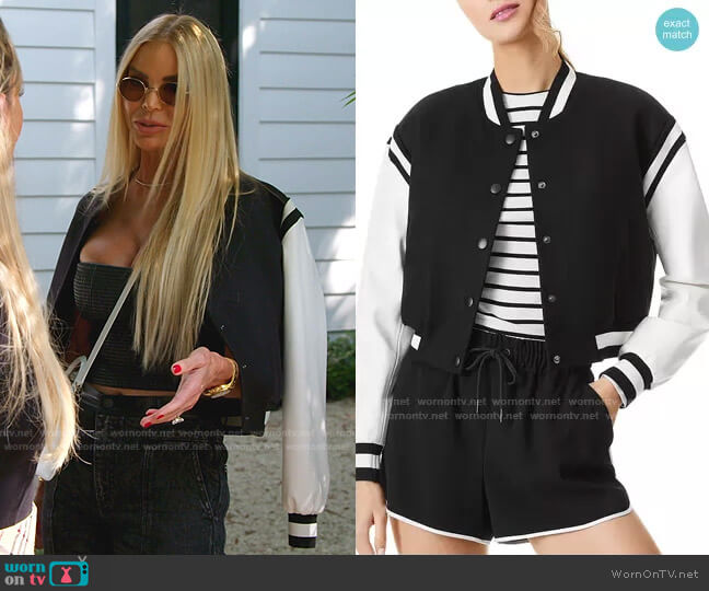 Alice + Olivia Keri Varsity Jacket worn by Alexia Echevarria (Alexia Echevarria) on The Real Housewives of Miami