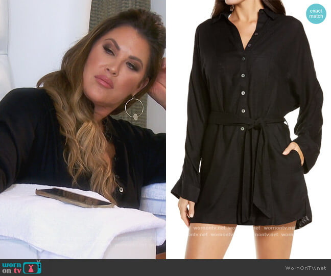 L*Space Coronado Long Sleeve Cover-Up Romper worn by Emily Simpson on The Real Housewives of Orange County