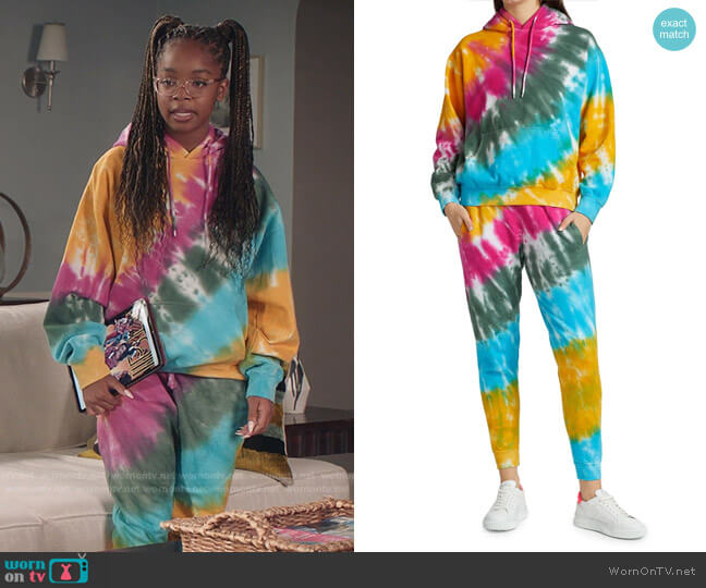 La Detresse Tie-Dye Drop Strawberry Fields Hoodie worn by Diane Johnson (Marsai Martin) on Black-ish