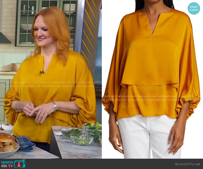 Lafayette 148 New York Kenna Tiered Satin Blouse