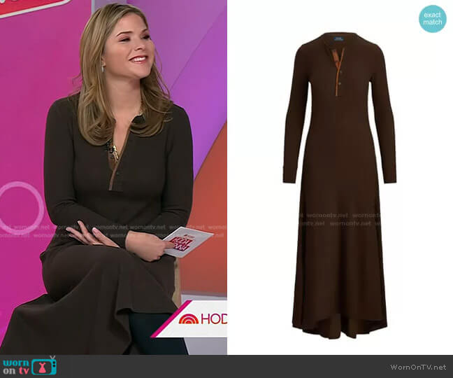 Ralph Lauren Long Sleeve Henley Dress worn by Jenna Bush Hager on Today