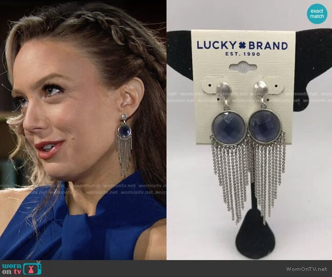 Lucky Brand Reversible Fringe Earrings worn by Abby Newman (Melissa Ordway) on The Young and the Restless