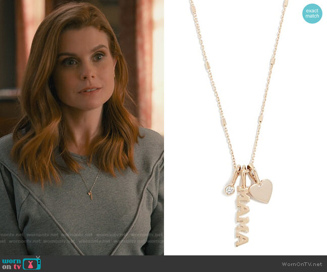 Zoe Chicco MAMA Charm Necklace worn by Maddie Townsend (JoAnna Garcia Swisher) on Sweet Magnolias