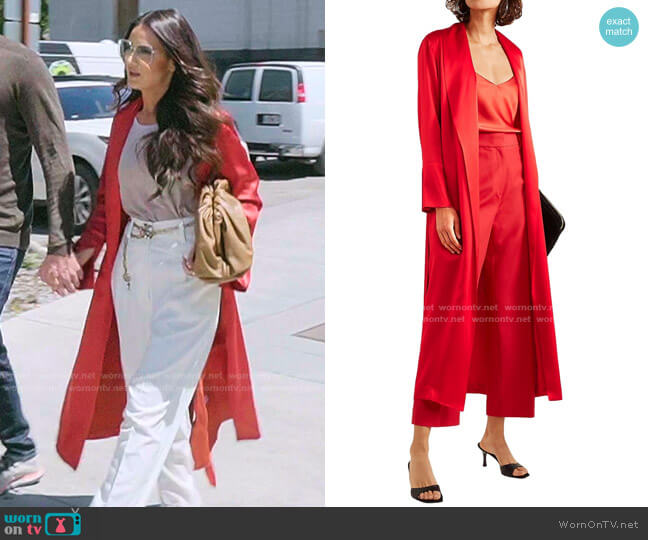 Michelle Mason Belted Silk-Satin Robe worn by Lisa Barlow on The Real Housewives of Salt Lake City