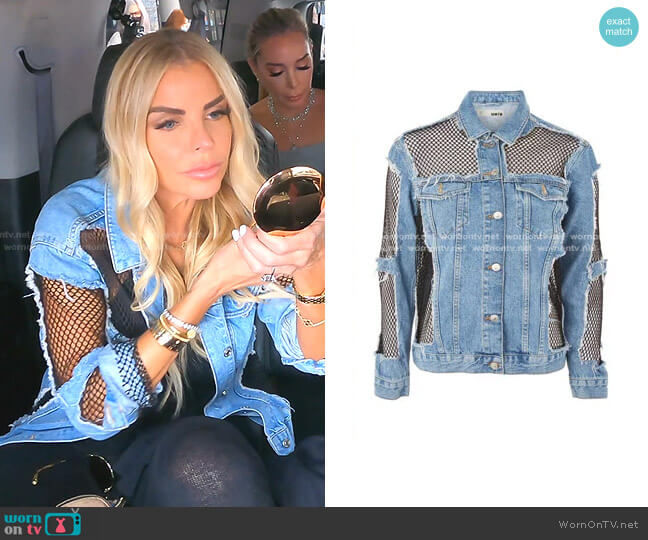 Topshop MOTO Oversized Denim Fishnet Jacket worn by Alexia Echevarria (Alexia Echevarria) on The Real Housewives of Miami