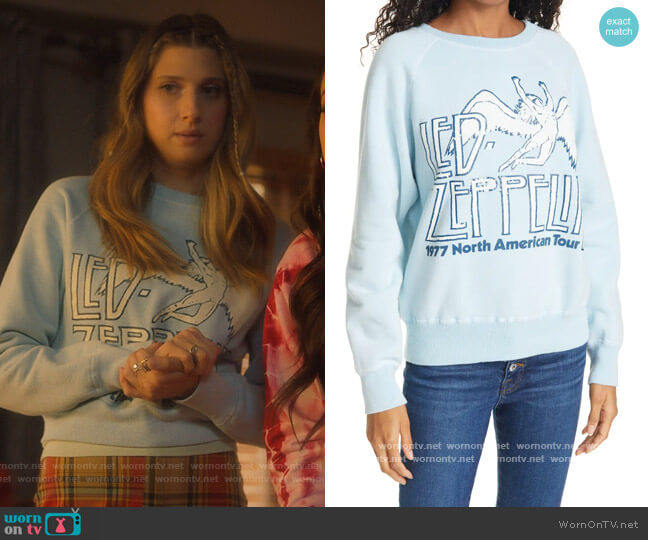 Madeworn Led Zeppelin 1977 Crewneck Sweatshirt worn by Nomi Segal (Emily Arlook) on Grown-ish