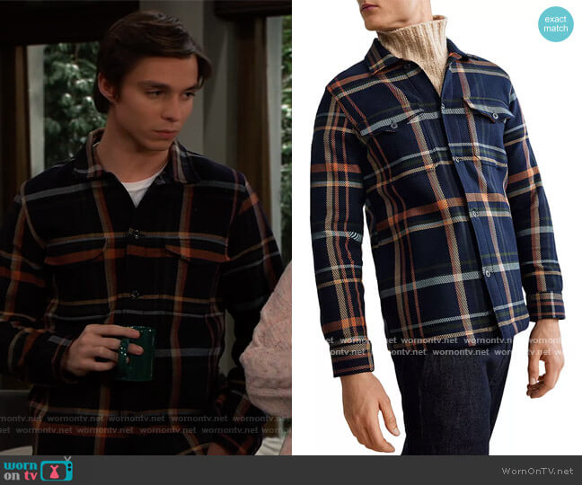 NN07 Bernard Cotton Blend Plaid Utility Jacket