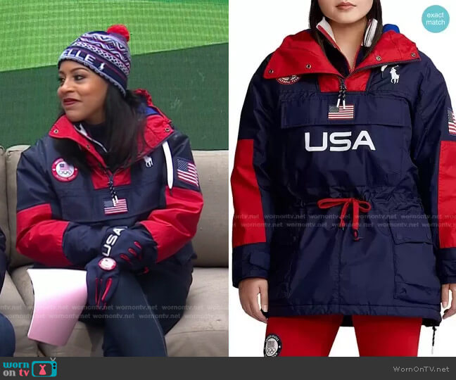 Polo Ralph Lauren Team USA Opening Ceremony Anorak worn by Sheinelle Jones on Today