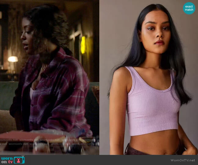 Out from Under Drew Seamless Ribbed Bra Top in Lilac worn by Ryan Wilder (Javicia Leslie) on Batwoman