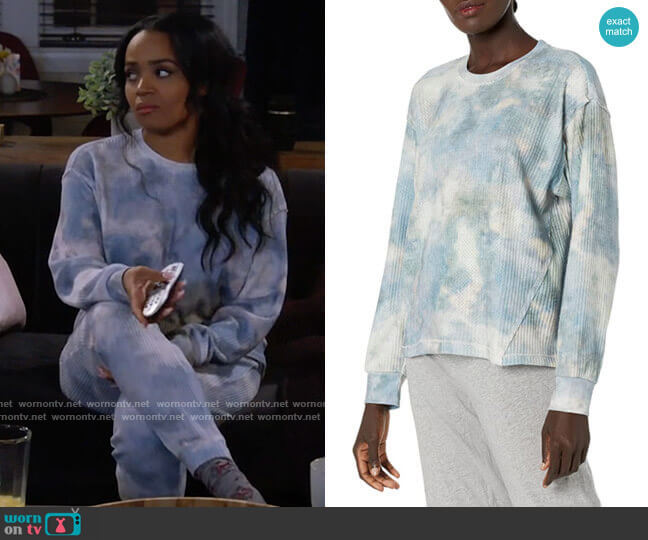 PJ Salvage Cloudy Days Long Sleeve Top worn by Randi (Kyla Pratt) on Call Me Kat