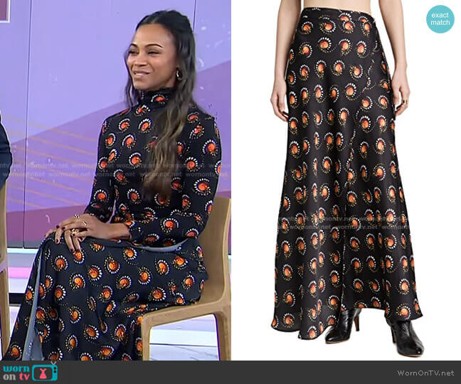 Paco Rabanne Firework Print Satin Wrap Skirt