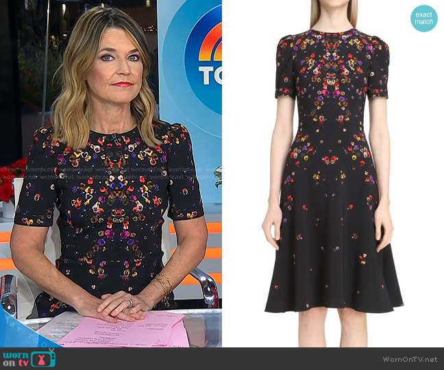 Givenchy Pansy Print Stretch Cady Dress worn by Savannah Guthrie on Today