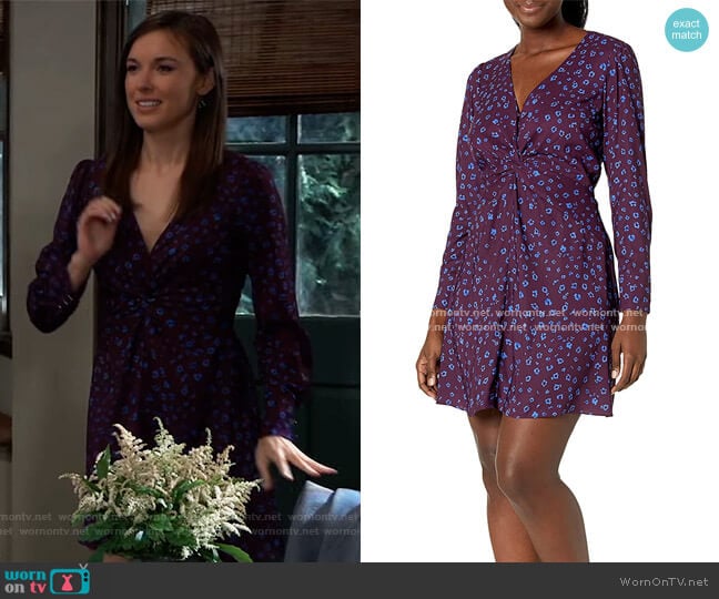 Parker Bernette Long Sleeve V-Neck Twist Front Dress worn by Willow Tait (Katelyn MacMullen) on General Hospital