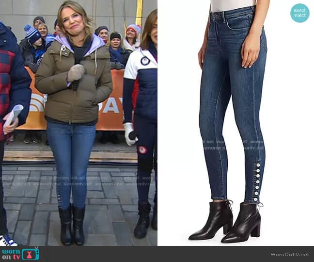 L'Agence Piper High-Rise Button-Hem Skinny Jeans worn by Savannah Guthrie on Today