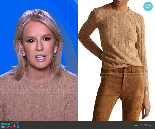 Polo Ralph Lauren Julianna Cable-Knit Sweater worn by Dr. Jennifer Ashton on Good Morning America