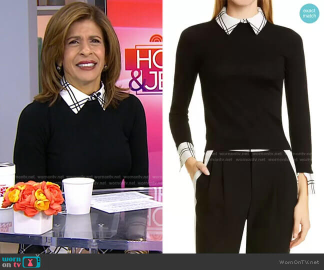 Alice + Olivia Porla Collared Sweater worn by Hoda Kotb on Today