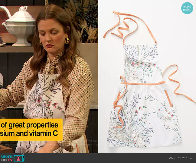 Anthropologie Printemps Apron worn by Drew Barrymore on The Drew Barrymore Show