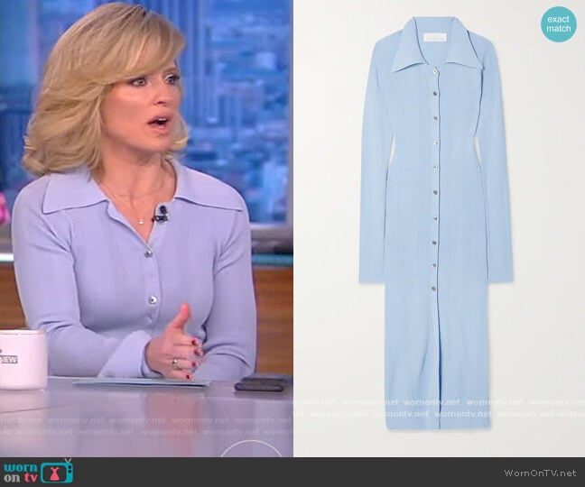 Remain Birger Christensen Alzira fitted stretch-woven midi dress worn by Sara Haines on The View