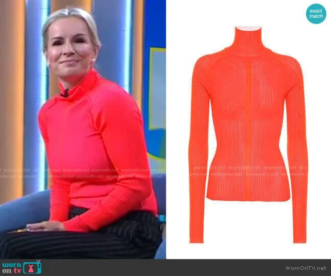 Acne Studios Ribbed-Knit Turtleneck Sweater worn by Dr. Jennifer Ashton on Good Morning America