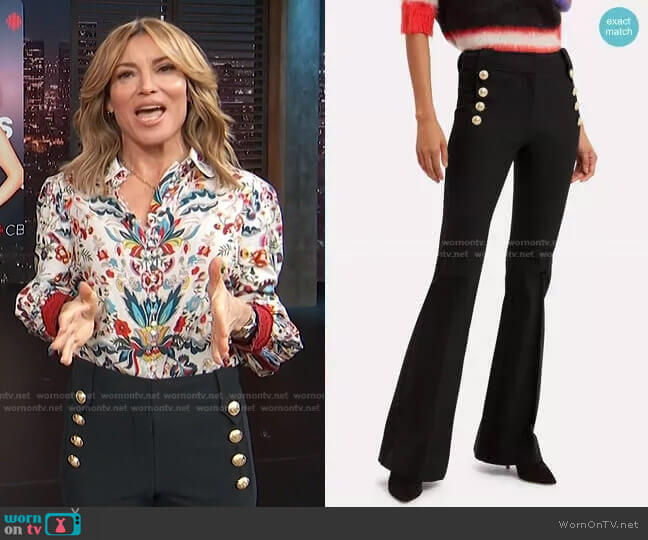 Derek Lam 10 Crosby Robertson Trousers worn by Kit Hoover on Access Hollywood