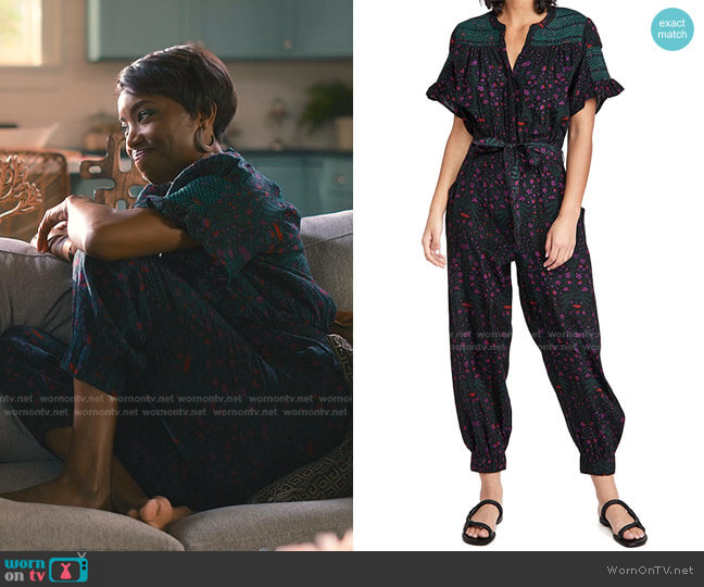 Roller Rabbit Rhone Niana Jumpsuit worn by Helen Decatur (Heather Headley) on Sweet Magnolias