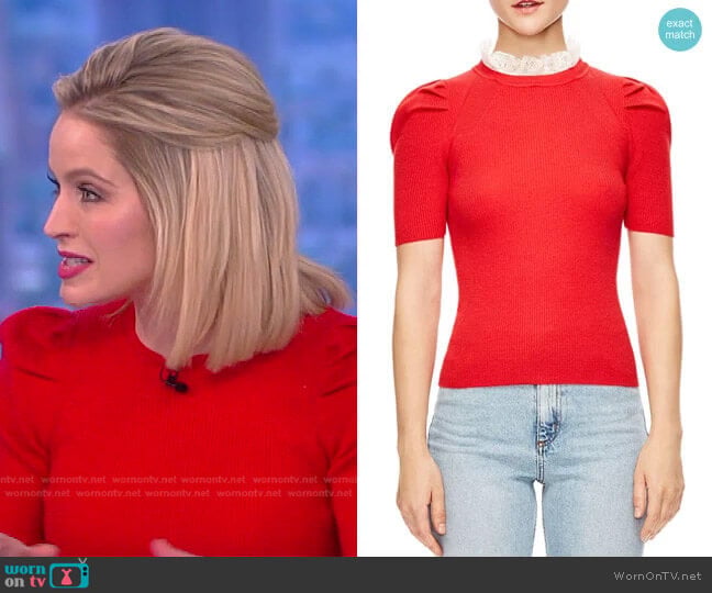 Sandro Sphynx Sweater worn by Sara Haines on The View