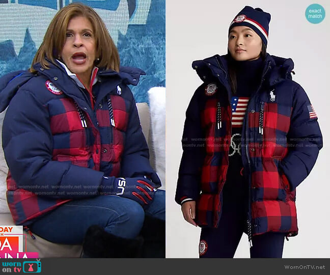 Ralph Lauren Team USA Closing Ceremony Down Jacket worn by Hoda Kotb on Today