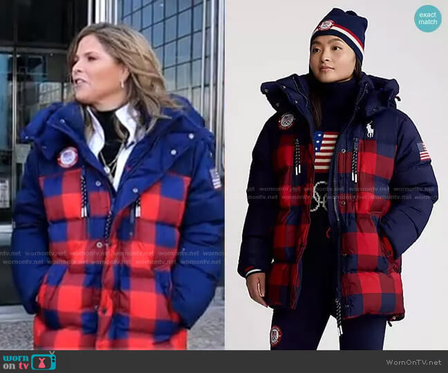 Ralph Lauren Team USA Closing Ceremony Down Jacket worn by Jenna Bush Hager on Today