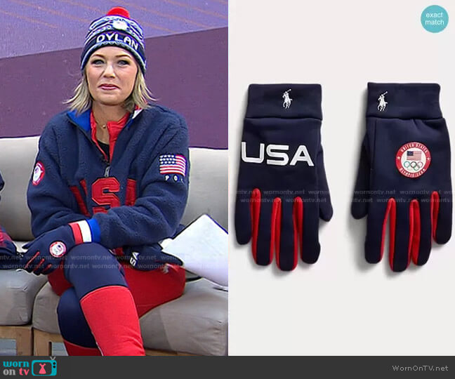 Ralph Lauren Team USA Closing Ceremony Gloves worn by Dylan Dreyer on Today