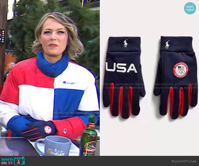 Ralph Lauren Team USA Closing Ceremony Gloves worn by Dylan Dreyer on Today