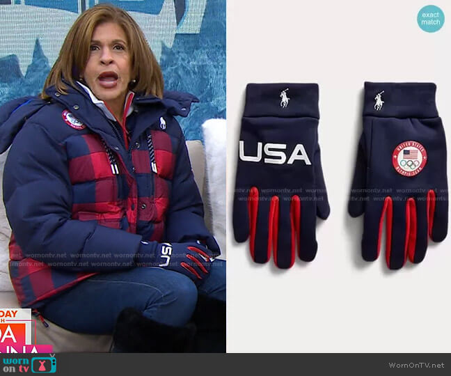 Ralph Lauren Team USA Closing Ceremony Gloves worn by Hoda Kotb on Today