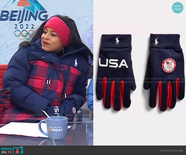 Ralph Lauren Team USA Closing Ceremony Gloves worn by Sheinelle Jones on Today