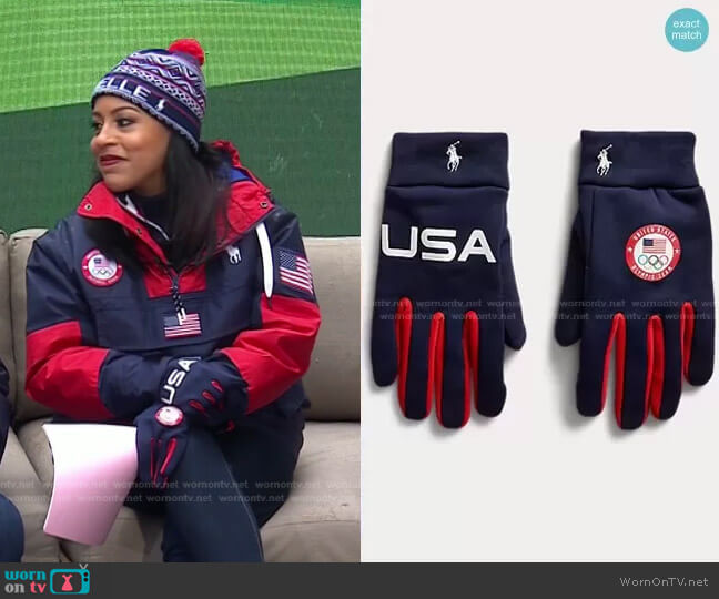 Polo Ralph Lauren Team USA Closing Ceremony Gloves worn by Sheinelle Jones on Today