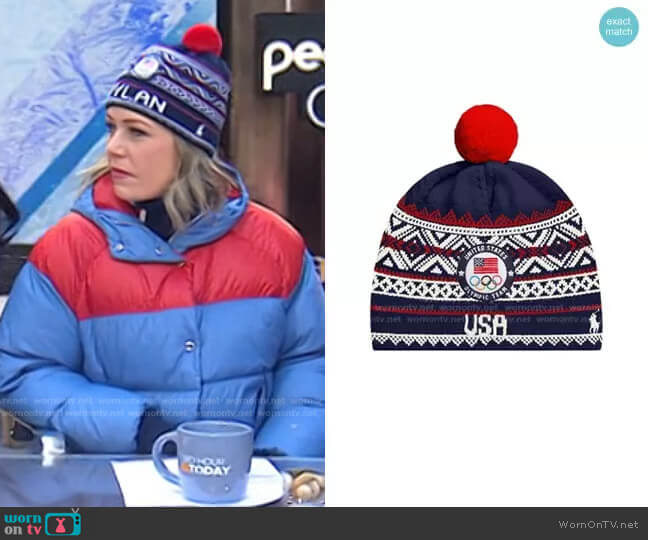 Ralph Lauren Team USA Custom Beanie worn by Dylan Dreyer on Today