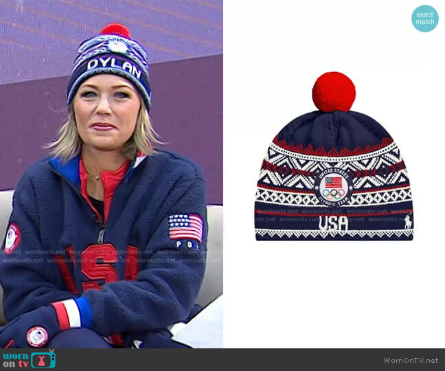 Ralph Lauren Team USA Custom Beanie worn by Dylan Dreyer on Today