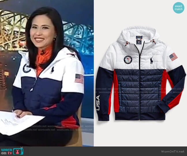 Polo Ralph Lauren x Team USA Hybrid Jacket worn by Vicky Nguyen on Today