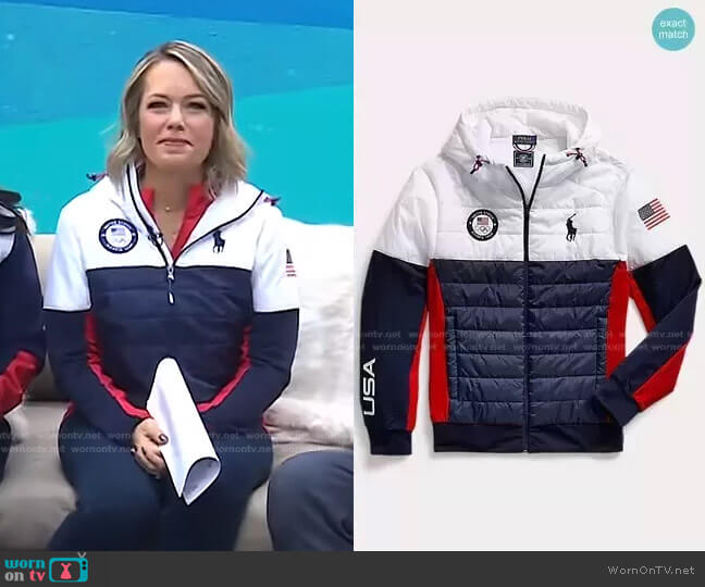 Polo Ralph Lauren Team USA Hybrid Jacket worn by Dylan Dreyer on Today