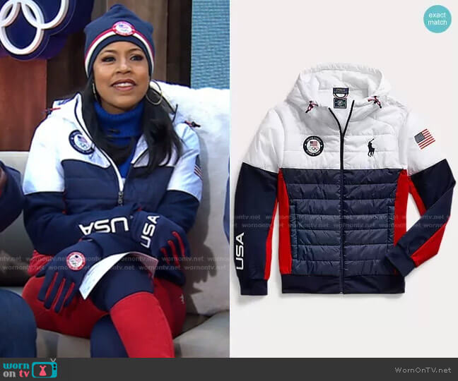 Polo Ralph Lauren Team USA Hybrid Jacket worn by Sheinelle Jones on Today