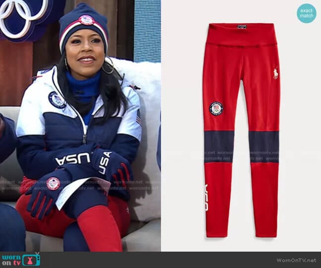 Ralph Lauren Team USA Opening Ceremony Leggings worn by Sheinelle Jones on Today