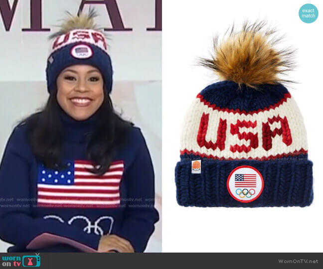 Sh*t That I Knit The Team USA Beanie worn by Sheinelle Jones on Today