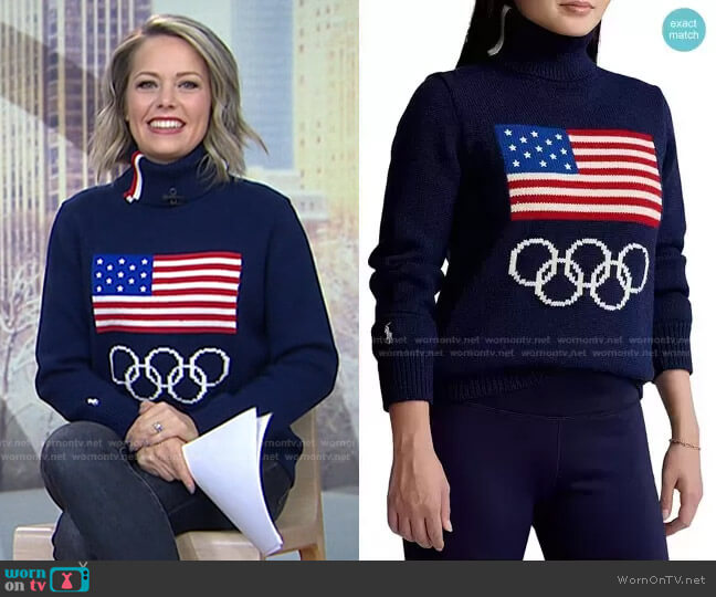 Polo Ralph Lauren x Team USA Turtleneck Sweater worn by Dylan Dreyer on Today