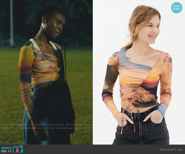 Urban Outfitters Shona Cinched Mesh Top worn by Naomi McDuffie (Kaci Walfall) on Naomi