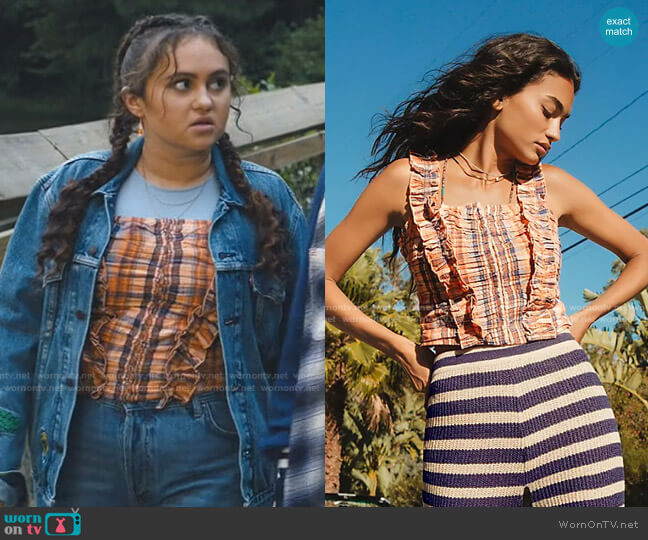 Verb by Pallavi Singhee Ruffled Plaid Tank worn by Annabelle (Mary-Charles Jones) on Naomi