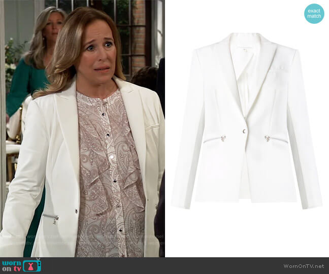 Veronica Beard Scuba Dickey Jacket worn by Laura Collins (Genie Francis) on General Hospital
